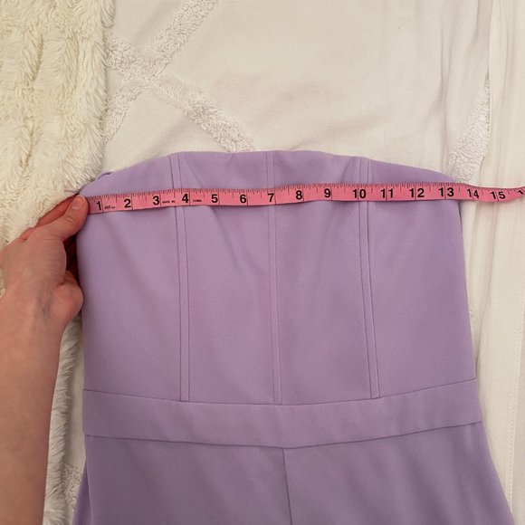NWT Alice + Olivia Lavera Lavender Strapless Jumpsuit - Size 2 - Picture 14 of 16